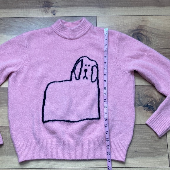 Lazy Oaf Pink Dog Print Mock Neck Sweater - Picture 9 of 12